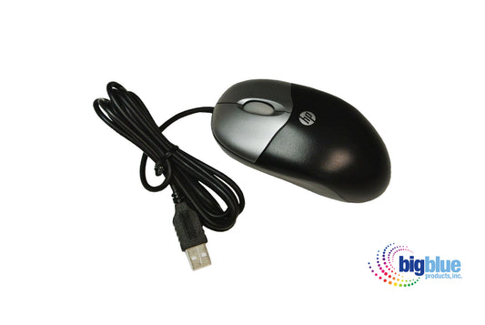 Genuine HP USB  Black Wired 2 Button Scroll  Optical Mouse - 444740-001