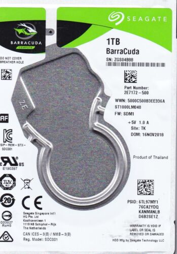 SEAGATE BARRACUDA 1TB 5.4K SATA 6GPS 2.5 HDD